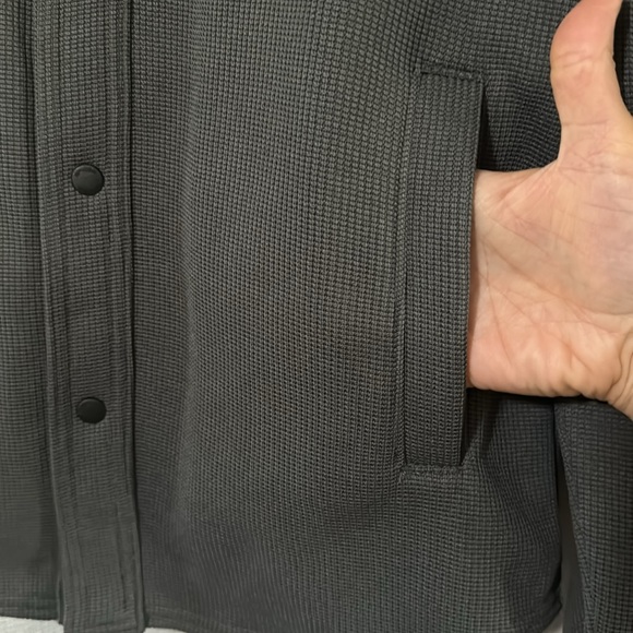 NWT Spyder Waffle Knit Shirt Jacket-Sz S-Gray-Snap Up Front - Picture 7 of 17